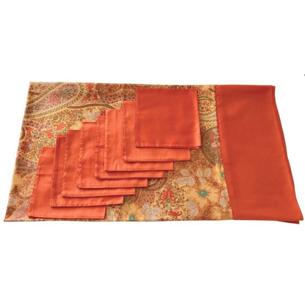 Etro Square Tablecloth + 8 Napkins 70" x 70" Made in Italy Floral New!